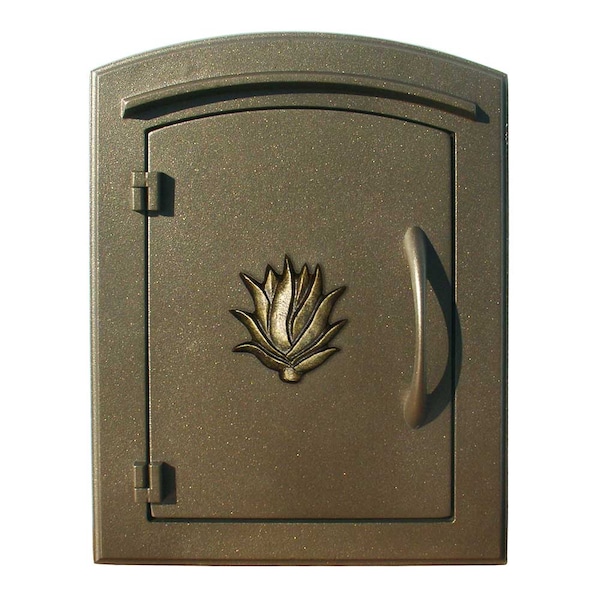 Qualarc Column Mount Mailbox w/"Decorative AGAVE Logo", Bronze MAN-1406-BZ - main